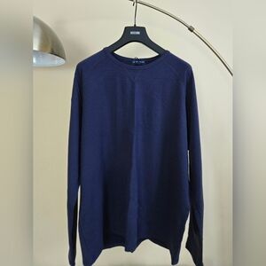 NWT PETER MILLAR Navy MERINO WOOL Long Sleeve Shirt Size:XXL